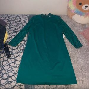 lace green midi dress